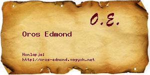 Oros Edmond névjegykártya